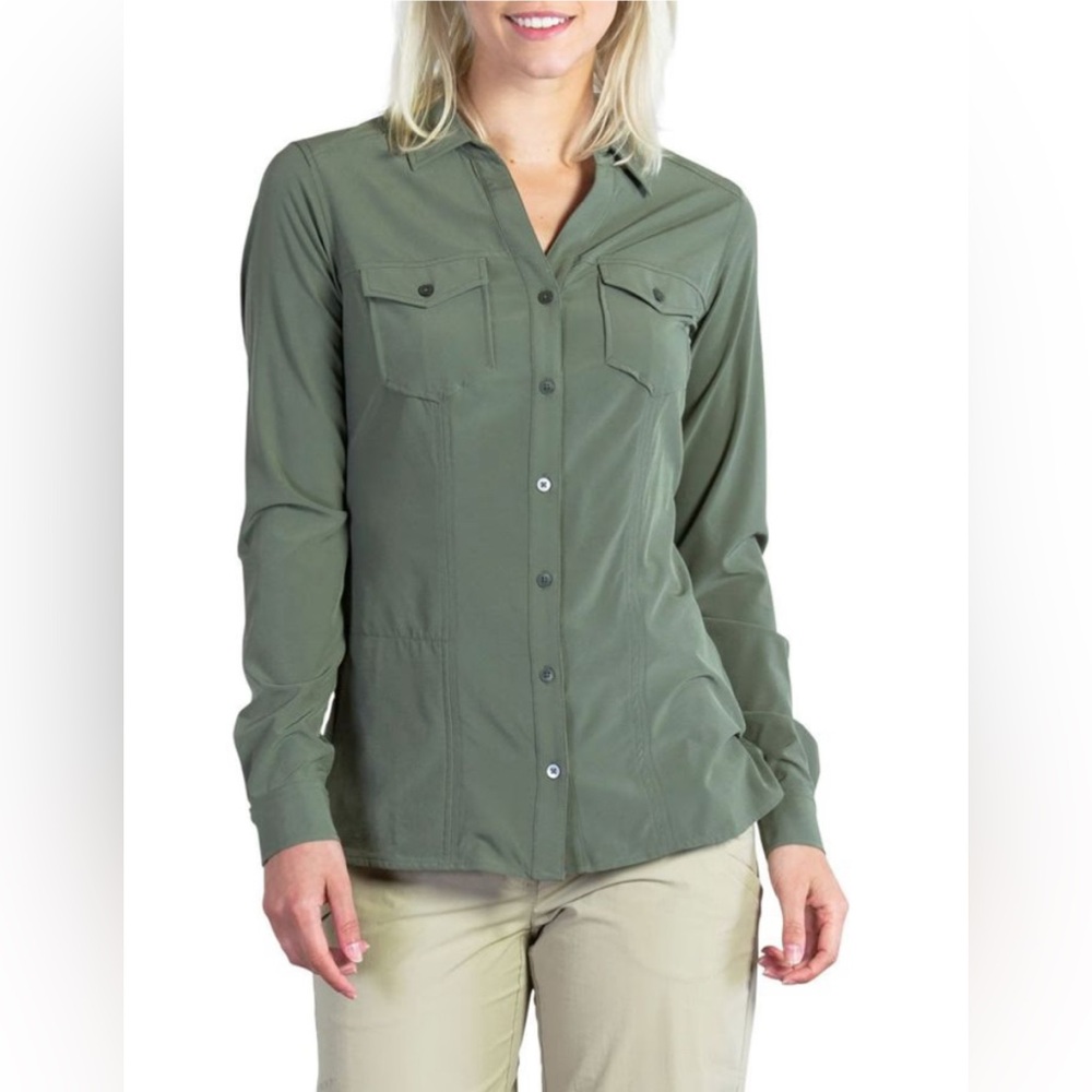 NWT EXOFFICIO Kizmet Button up - Bay Leaf